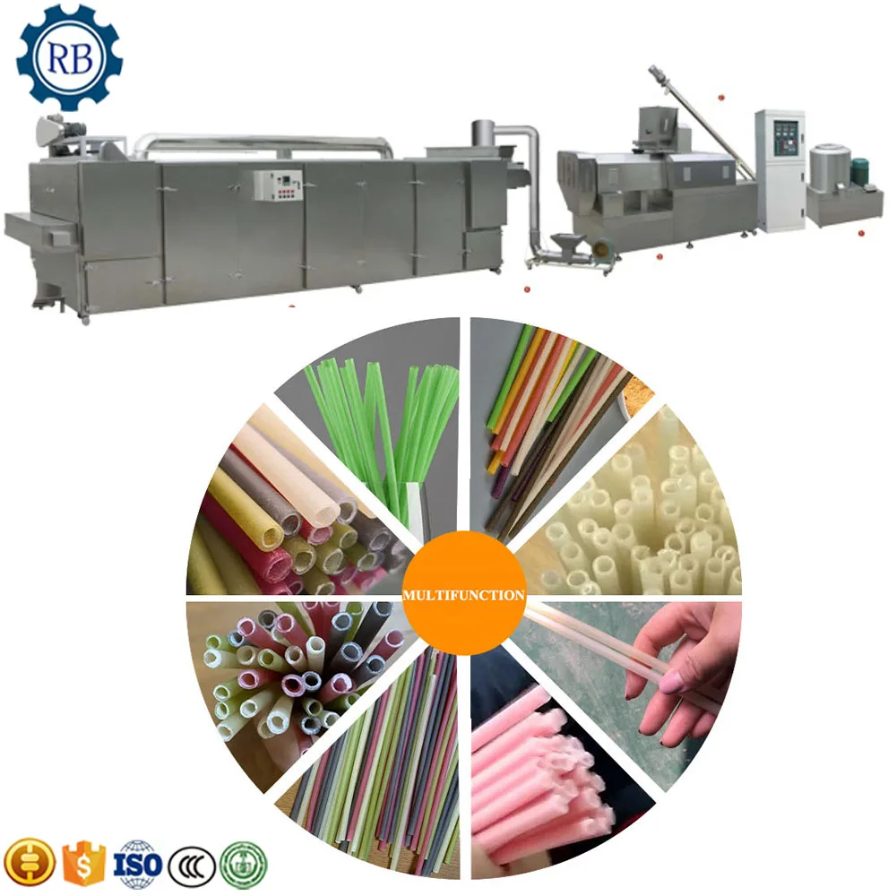 Manufacture edible tableware processing machine edible drink straw rice flour mixer straw making machine price