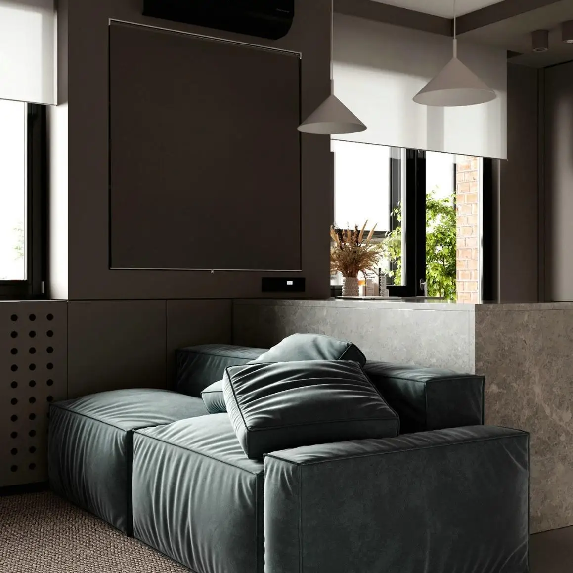 YASITE 2022 Contemporary  Leather Velvet Suede Fabric Diotti Square  Modular Sectional Sofa