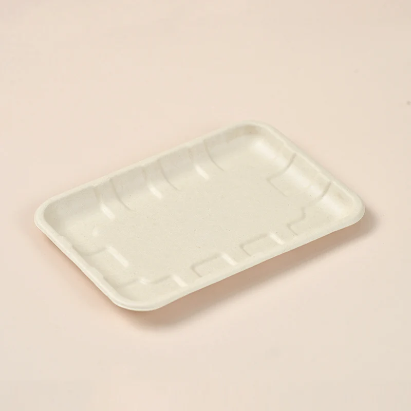 Factory Sugarcane Biodegradable Supermarket Bagasse Pulp Vegetable Meat Paper Trays