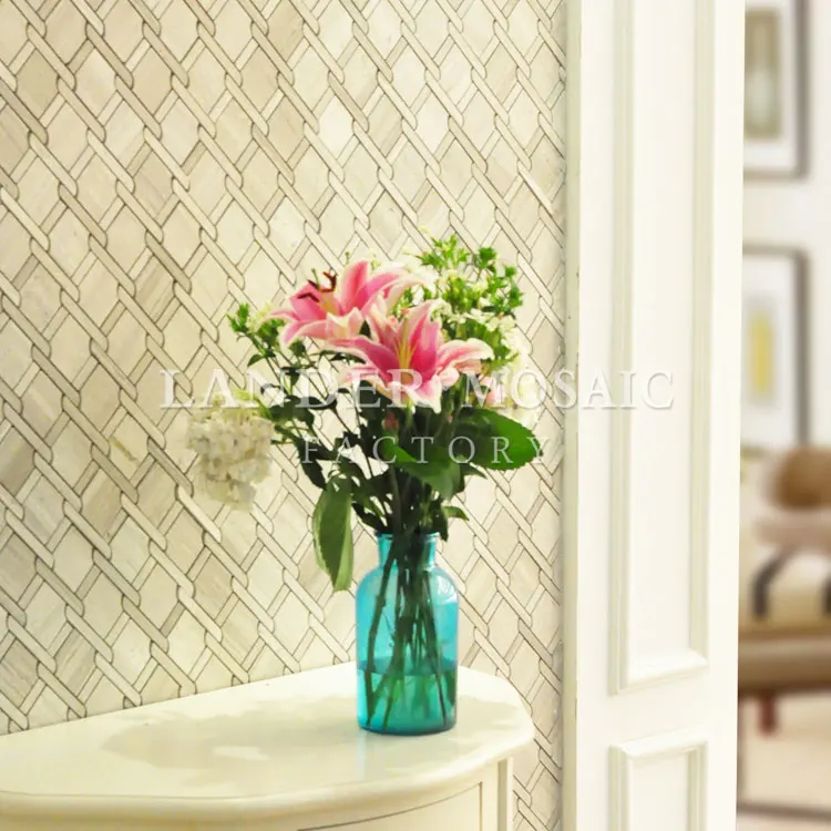 grey wood irregular marble mosaic for modern style