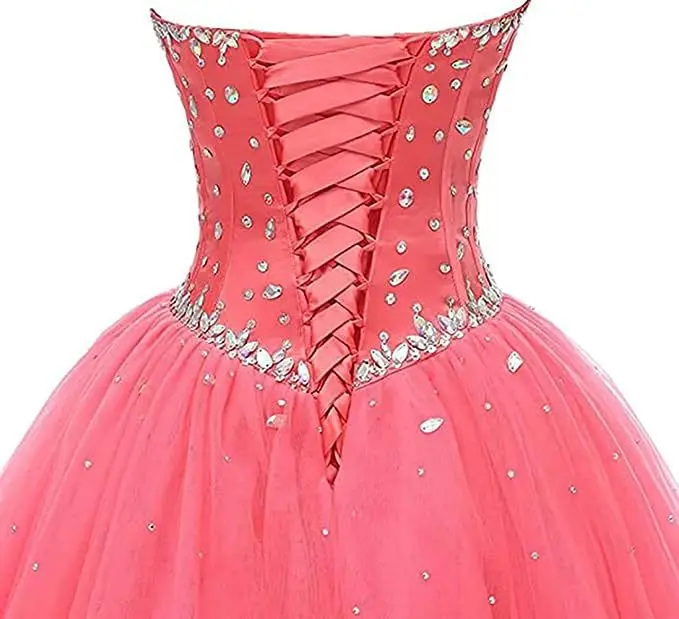 C Clothing Girl Formal Quinceanera Fluffy Princess Strapless Evening Damen Kleid Dresses