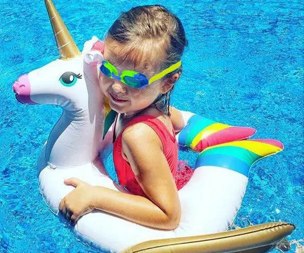 Pool swimming tube baby adjustable unicorn swim ring float for ride on party toys,girls boys summer beach,toddler bath