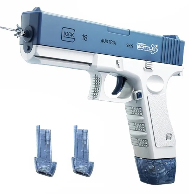 JIATENGRONG Electric Water Pistol Automatic Water Glock Kids Toy with 2 Straight Spare Water Tank