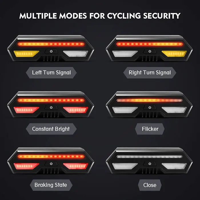 Wireless Bike Rear Light laser tail lamp Smart USB Rechargeable Cycling Accessories Remote Turn led Bicycle Lights