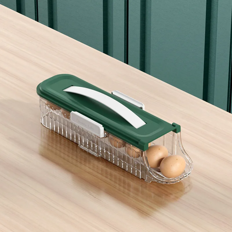 Plastic Transparent Large Eggs Storage Box Drawer Holder Trays for Fridge Egg Organizer Dispenser for Side Door Refrigerator