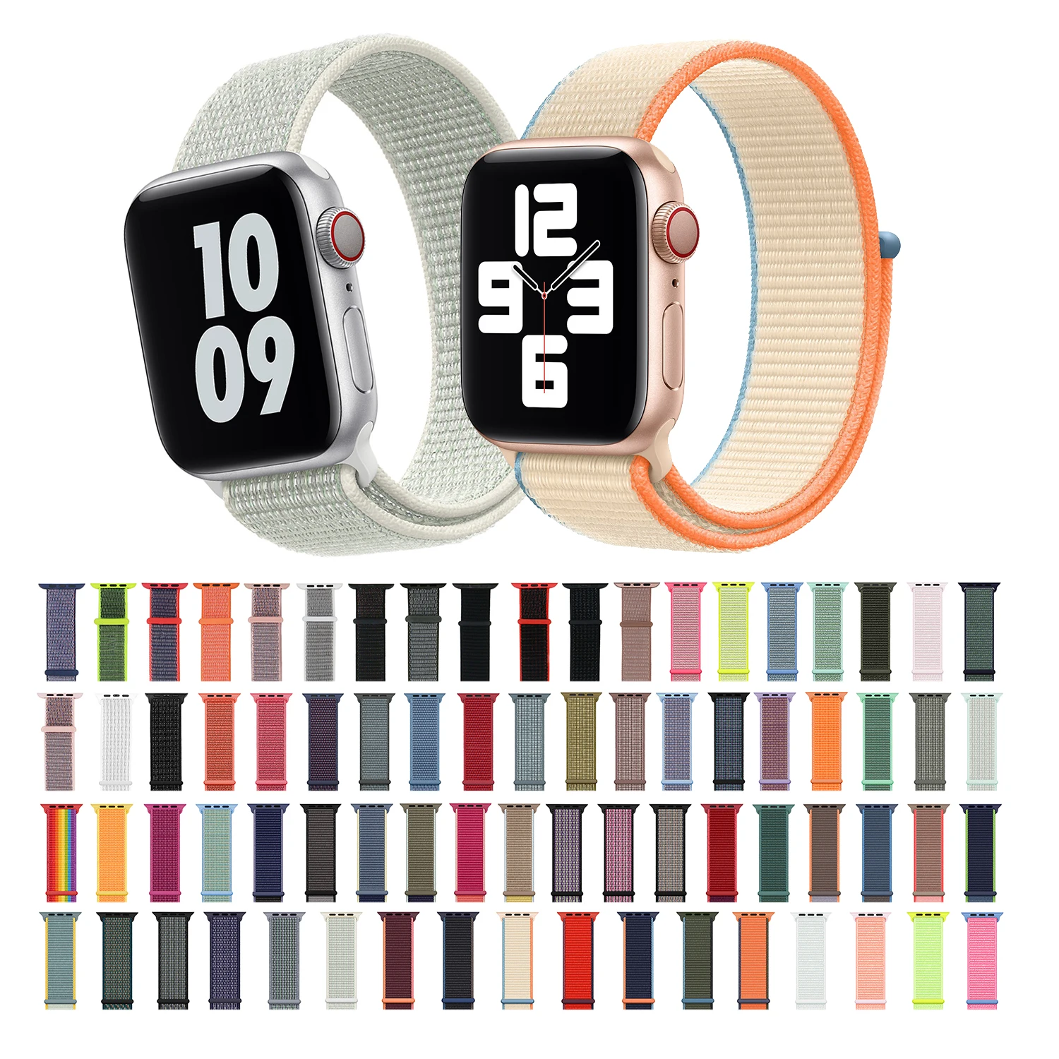 Official 44mm Loopback Woven Watch Strap Plastic iWatch Replacement Sport Wrist Bands for Apple Nylon Band