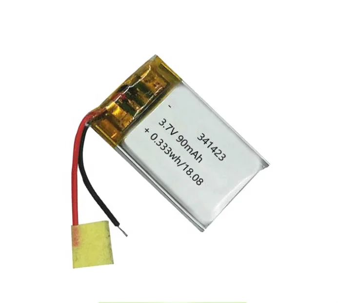341423 3.7V 90mAh Lipo Battery Rechargeable Lithium Polymer Ion Battery With PCM Connector