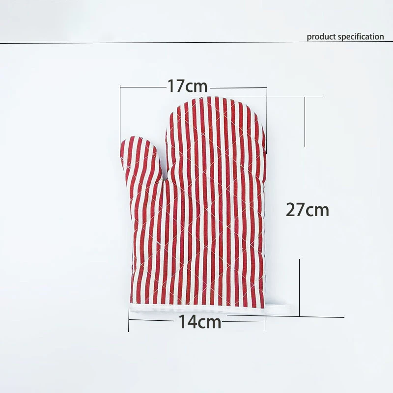 Stripe designed gloves cotton and linen heat resistant gloves for kitchen microwave oven pot holder