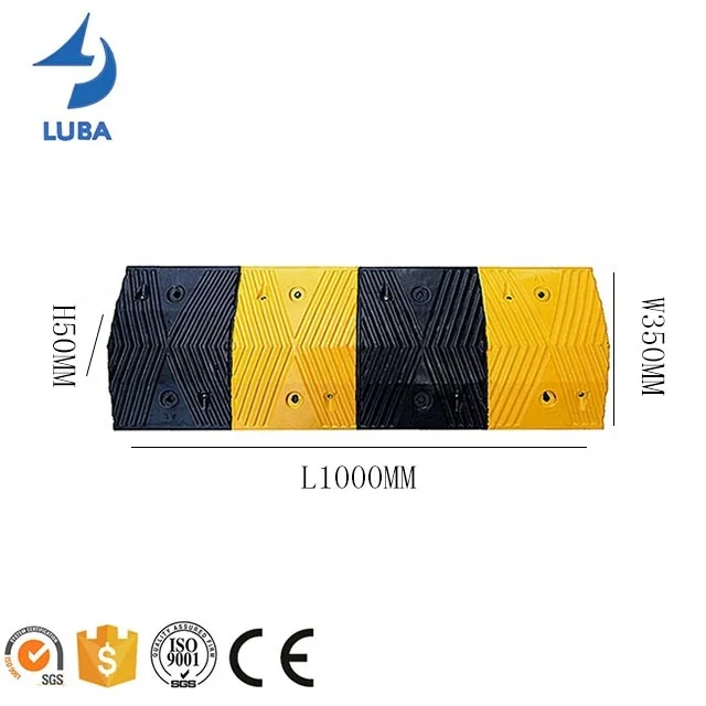 High Quality 1000x350x50mm Road Retractable Speed Hump Rubber Speed Bumps For Sale