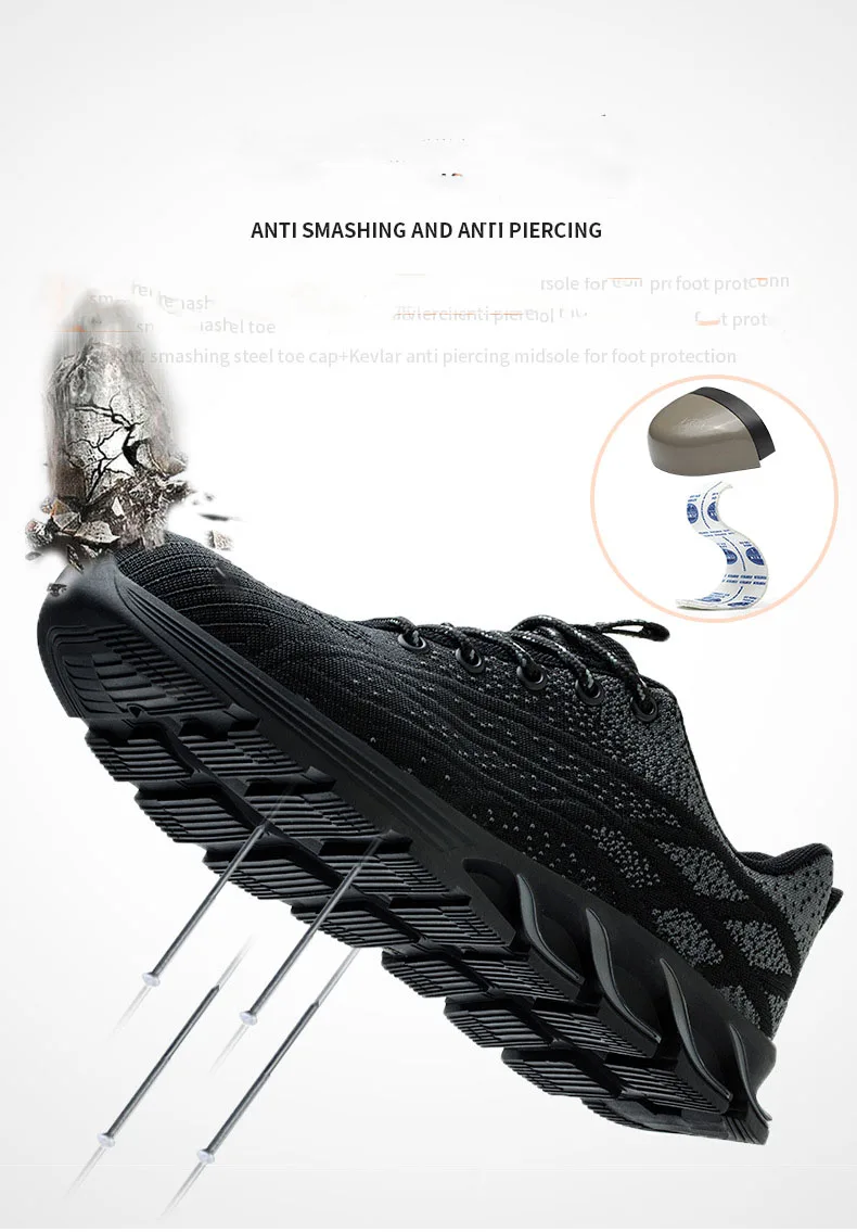 Working industrial safety shoes with steel toecap Fiberglass toecap sport safety shoes