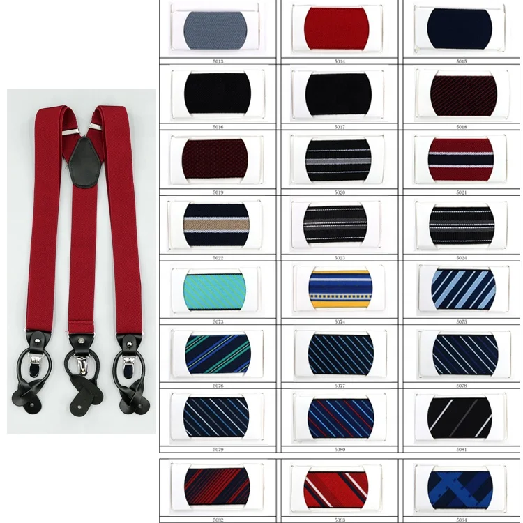 Top Quality Boutique Cute Factory Supply Customized Red Point Colorful Elastic Button Suspenders