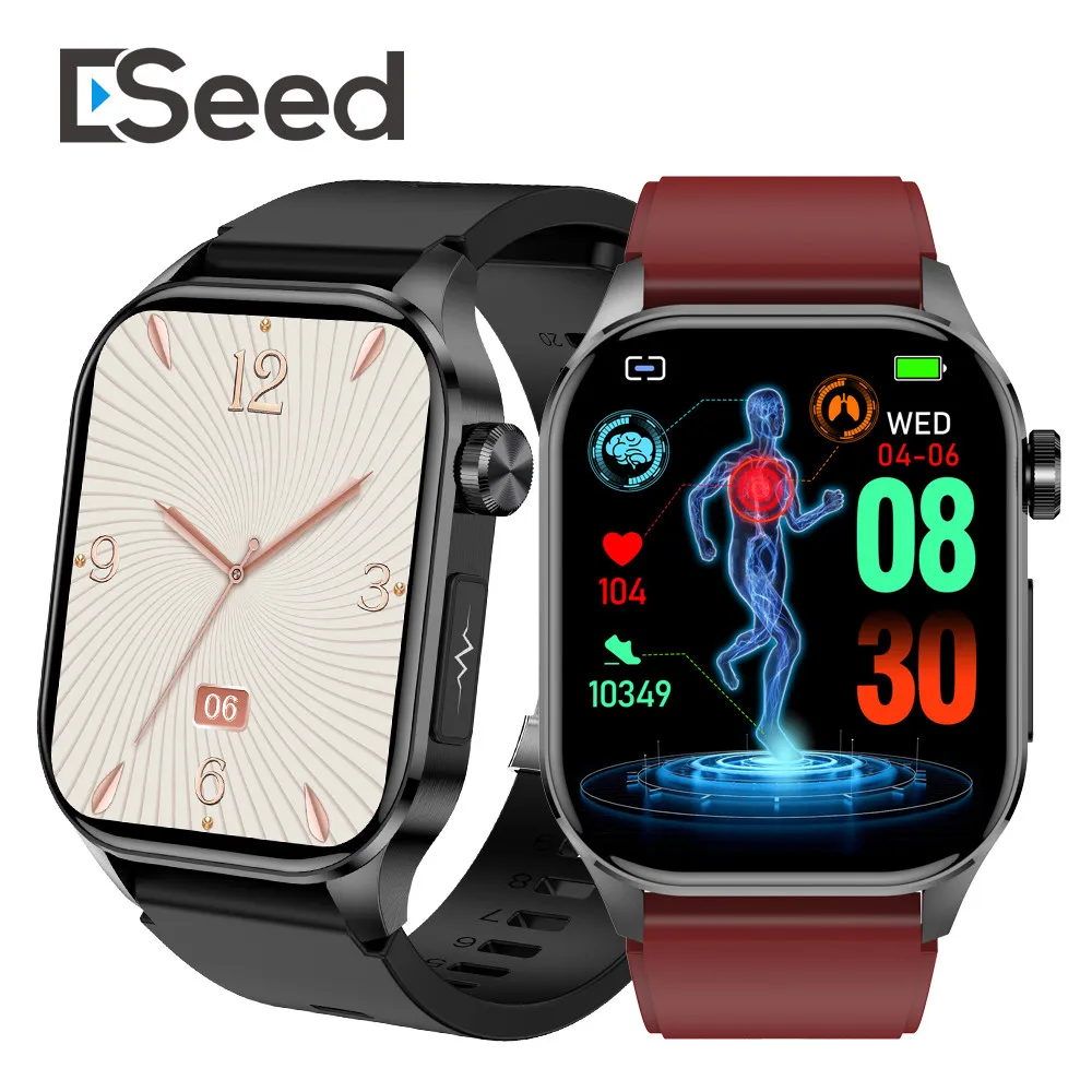 Eseed 2.04 inch  Screen ET580 Smartwatch Uric Acid Blood Lipids Fat HRV ECG Health Smart Watch with SOS call function Watches