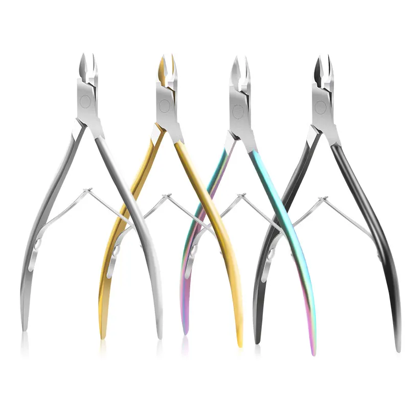 Beauty tool factory customized nailclippers stainless steel golden cuticle clipper wholesale Vietnam cuticle nipper full jaw7mm