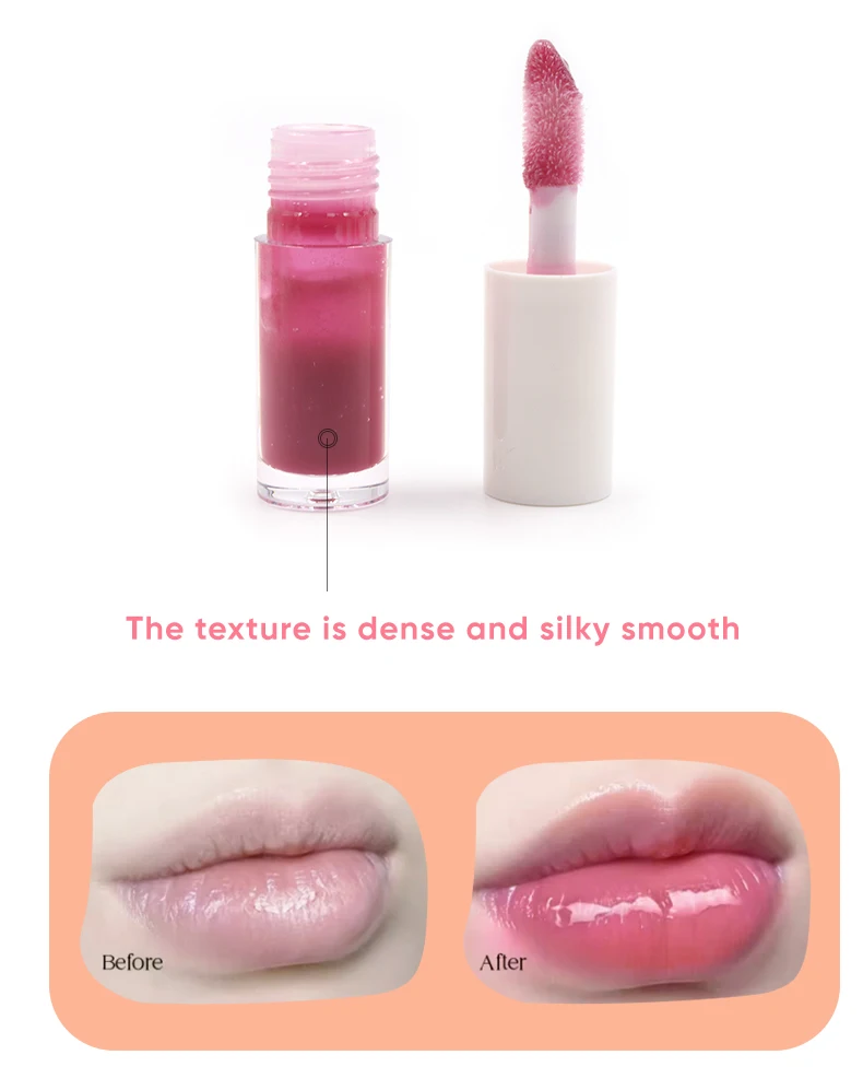 No Logo Plumping Lip Gloss Natural Smooth Fine Organic Lines Hydrating Makeup Vegan Lip Oil