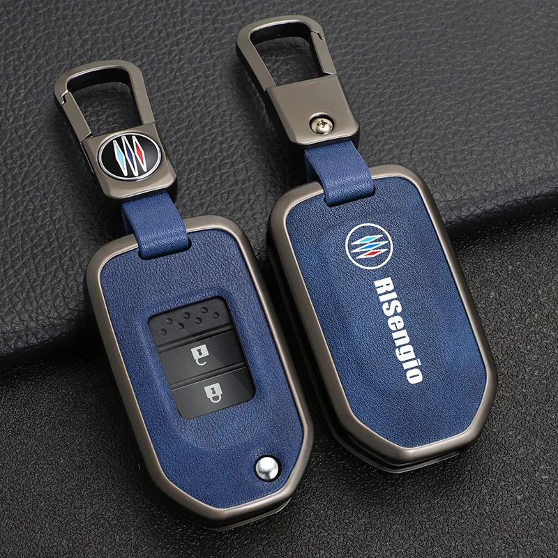 Remote Key Cover Zinc Alloy+Leather Car Key Case Suitable for Honda Avancier Vezel Accord Civic Jade Fit Crider Odyssey Elysion
