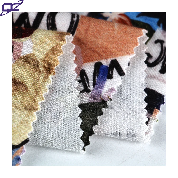 Wholesale 92/8  bamboo spandex custom printed french terry knit fabric for baby winter clothing