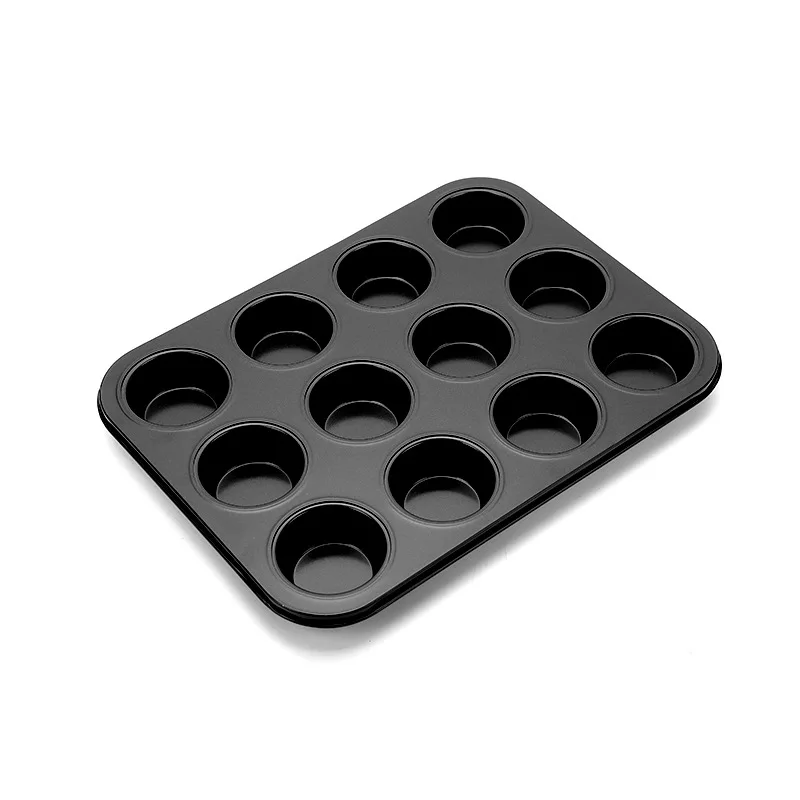 XLR  Hot Selling Bakeware Non-stick 12 Cups Round Muffin Pan Carbon Steel Muffin Dessert Cake Baking Mold Cakecup Tray