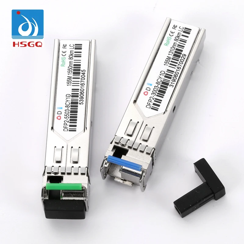 Горячая продажа HSGQ singlei режим одиночное волокно 80 км sfp 155 м оптический трансивер с высоким качеством и низкой