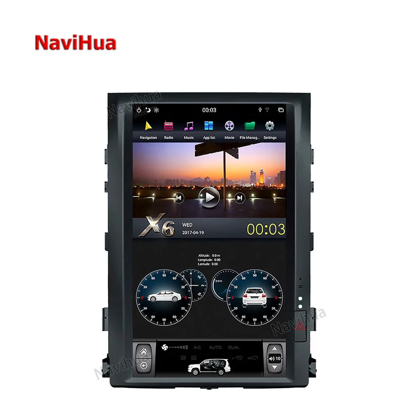 Автомобильный dvd-плеер NaviHua с вертикальным экраном 16 дюймов в стиле Тесла для Toyota Land Cruiser 2008-2015, низкая и высокая версии