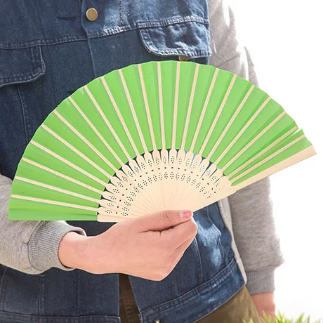 Wholesale Chinese Custom Bamboo Printed Fabric Bamboo Fan Folding Paper Fan Hand Fan for Favors Gift