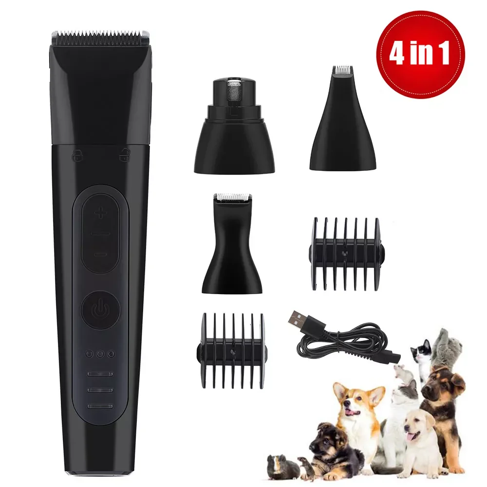 All In 1 Usb Charging Plugging Dual-use Electric Shaver Pets Nail Clippers Multifunctional Hair Grooming Kit For Dogs Cats Pets