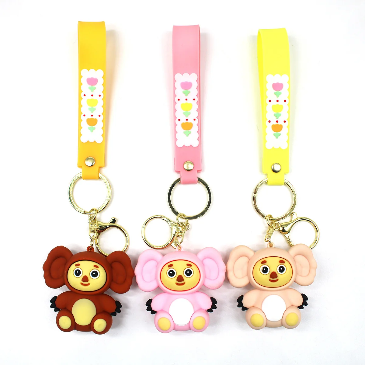 Новинка 2023 брелки для ключей с подвеской в виде автомобиля из ПВХ силикона резины русская Чебурашка игрушки брелок