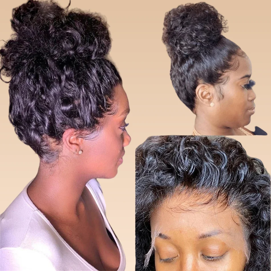 Kinky Curly Lace Front Wigs Human Hair Wholesale Glueless Full Hd Lace Frontal Wigs Brazilian Human Hair Wigs For Black Women