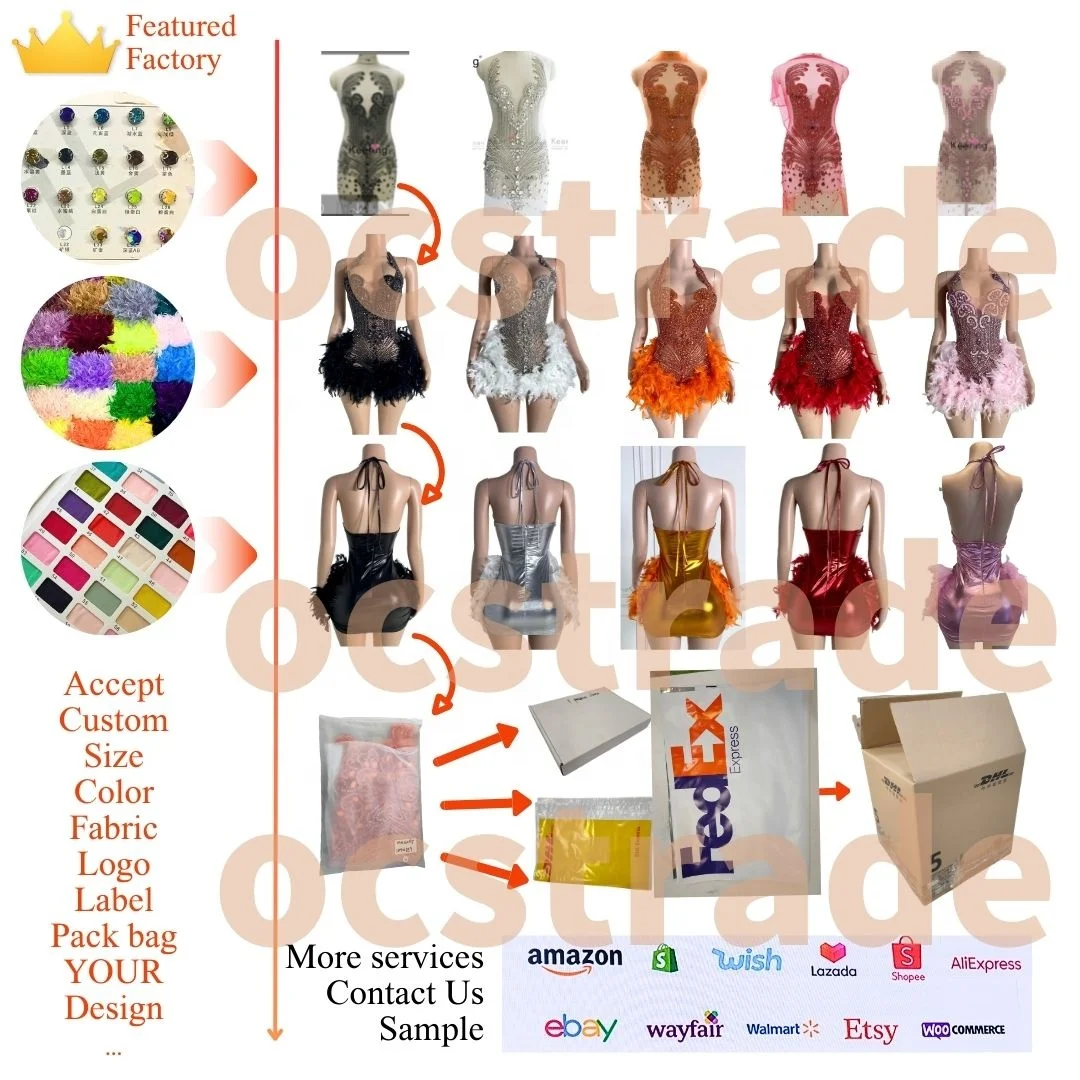 Ocstrade Handmade Custom Color Rose Gold Dresses For 21St Birthday Luxury Beaded Silver Crystal Short Evening Dresses Club Party