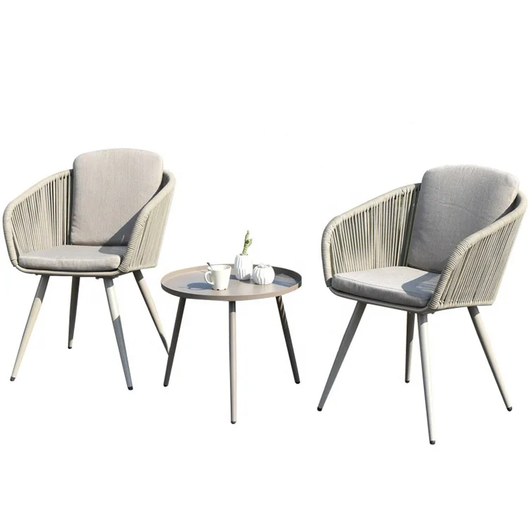2021 New Design Outdoor Patio Garden Dining Seat Furniture Woven Plastic Rope Chair Webbing For Garden Chairs