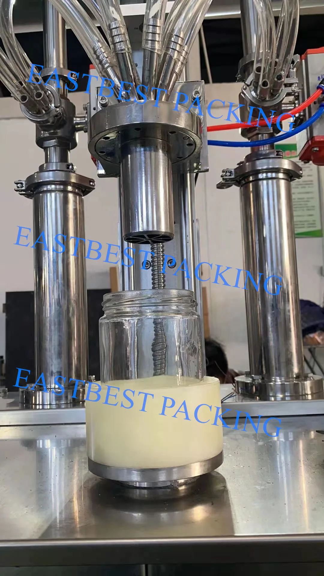 glass jar chocolate swirl peanut butter duo spread filling machine filler