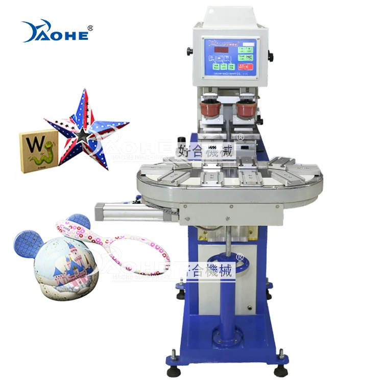 Toys Cup Logo Printing Machine Conveyor Two Color Tampografia Pad Printing Machine