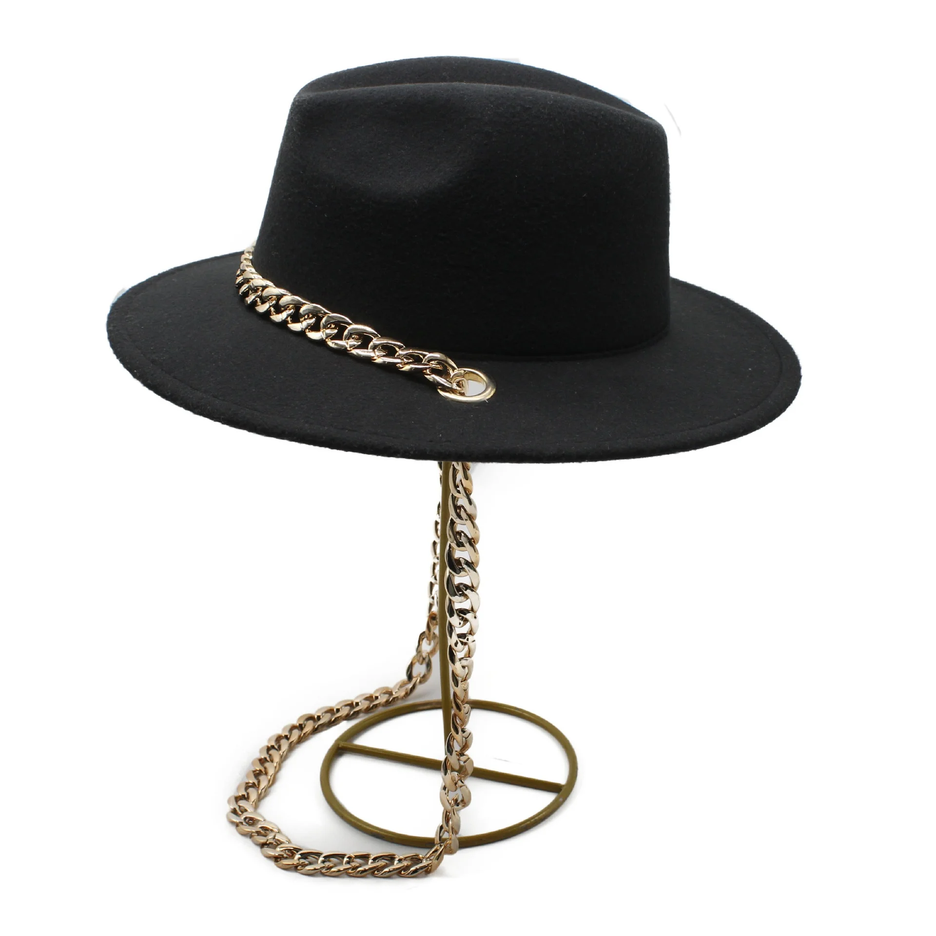 Jewish hat private custom wholesale wide-brimmed jazz fedora woolen felt personality sequins custom