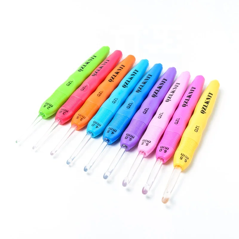 9 pcs blister card packaging new LED crochet hook crochet set