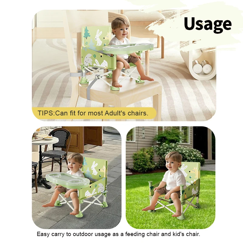 Prodigy CF002 Baby Safety Booster Dinner Chair  Easy Carry Foldable Feeding Dinning Chair  Use for Indoor or Outdoor