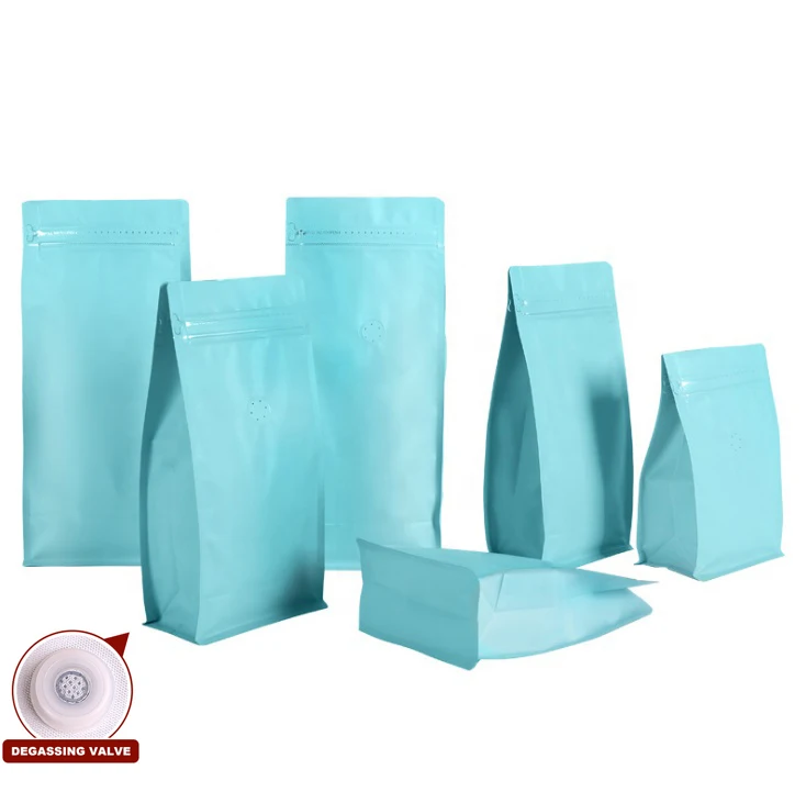 Resealable Lock Packing Wholesale One Way Valve Biodegradable Pouch Packaging Coffee Bags With Degassing Valve And Ziplock