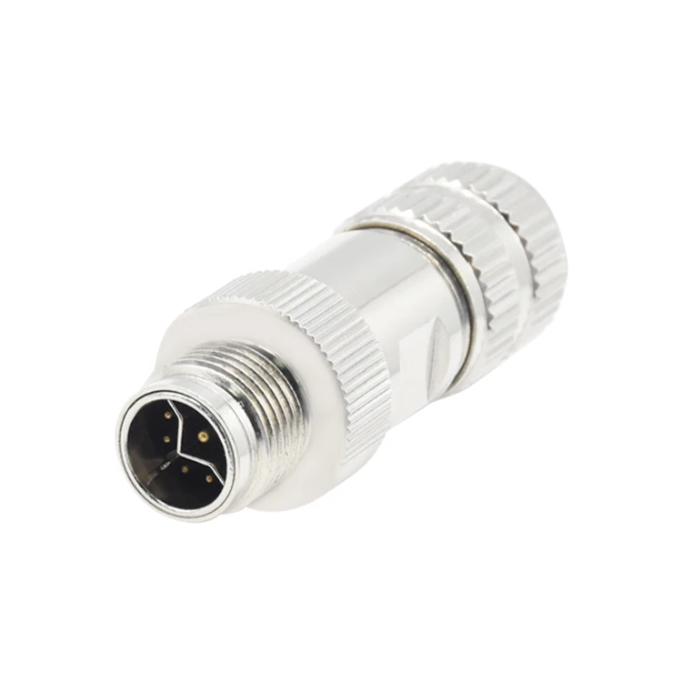 Power with Ethernet hybrid cable M12 Y code male to male shielded connector