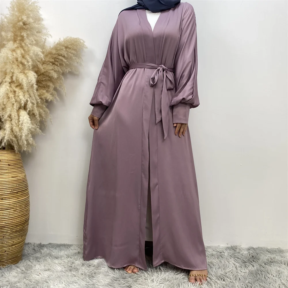 1975# Luxury Soft Fabric Modest Dubai Fashion Cardigan Modern Ladies Simple Open Abaya