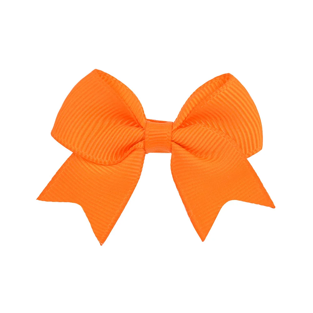 Solid Colors 2.4inch bowknot hair accessories fashionable polyester bow kids clips
