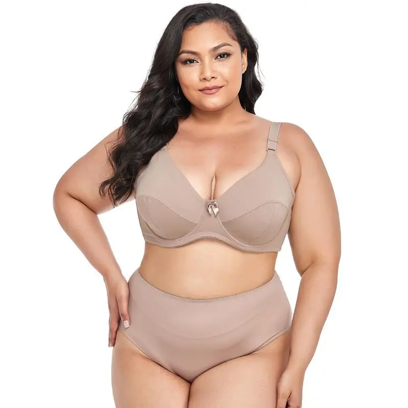 Wholesale Comfortable Underwire Sexy Big Breasts Ladies Briefs Set Large Size Women Bra And Panties Sets