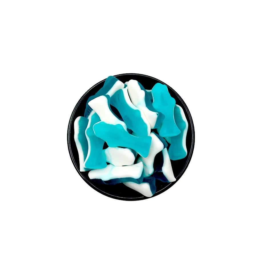 Fruity soft sweet blue whale gummy candy for kids