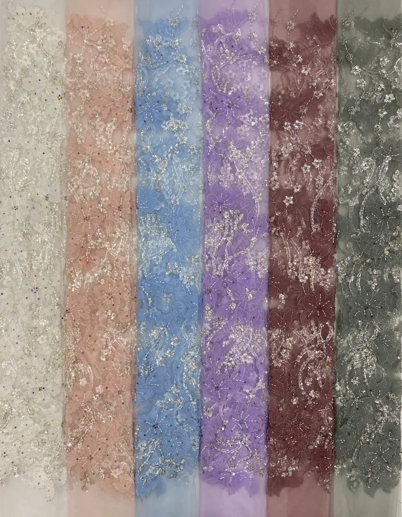 Garment Accessories Machine-woven Lace Polyester Eco-Friendly Sequins Bridal Wedding Party worldwide fabric lace