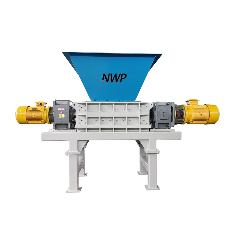 Industrial double shaft wood shredding machine with factory price