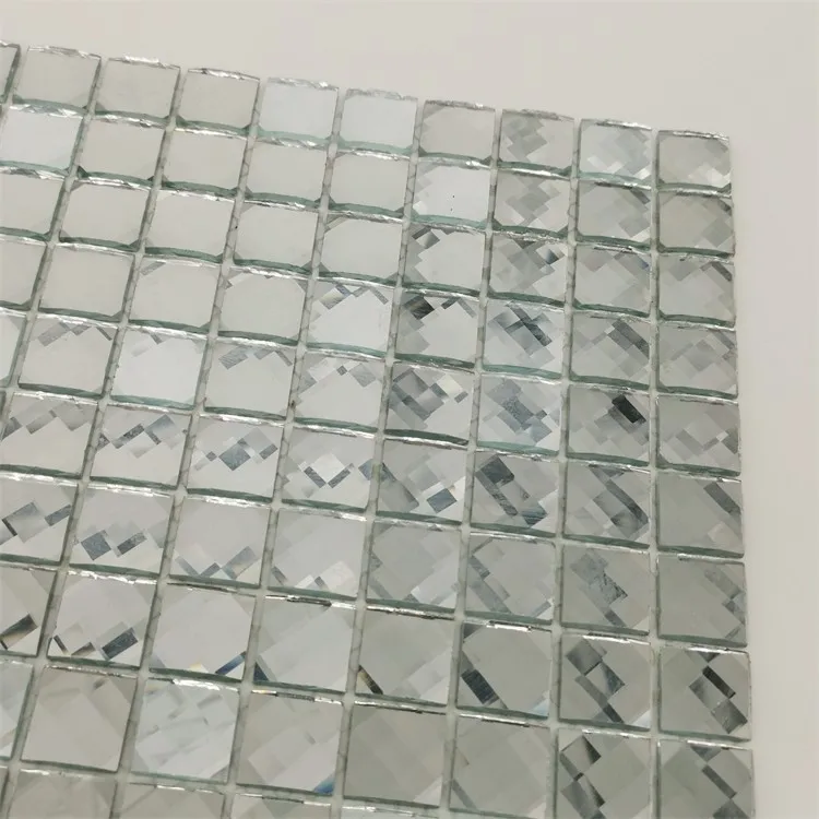 13 faces silver glass mosaic tiles for wall decoration