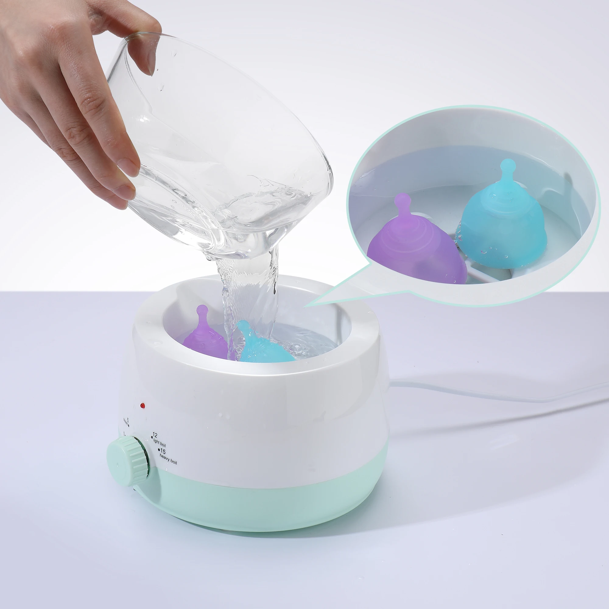 Mini Portable Use-friendly Hot Steam Sterilizer Lady Monthly Period Care Sterilizer for Menstrual Cup