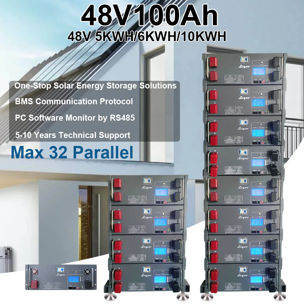 lifepo4 48v batterie long life solar battery lithium iron phosphate 110v li-ion 5.12kwh lifepo4 rack 48v 100ah battery