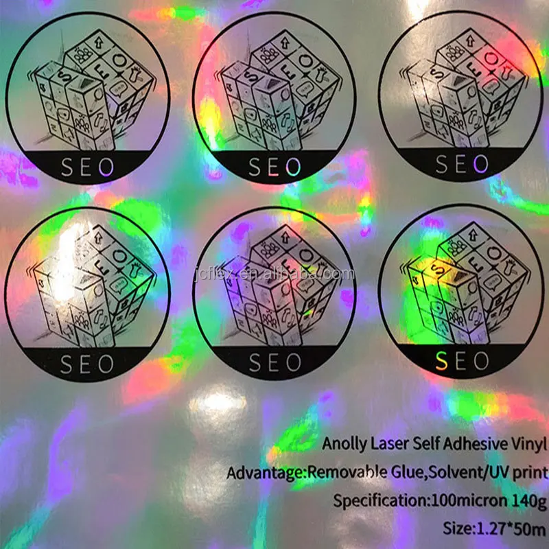 Guangzhou Stretchable PVC Material Laser Self Adhesive Holographic Film Roll Vinyl