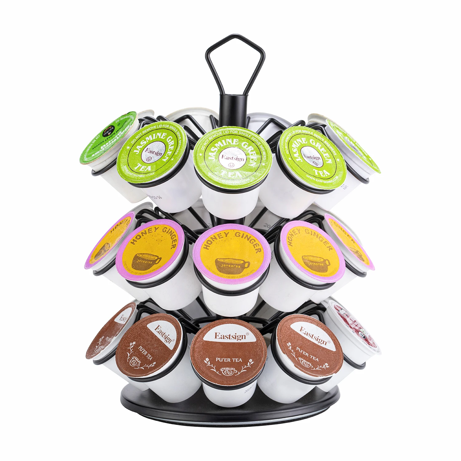 27-Capacity K-Cup Organizer 3-Layer Iron Coffee Pod Stand Holder Kitchen Storage Box Packed Customizable Design for Home Use