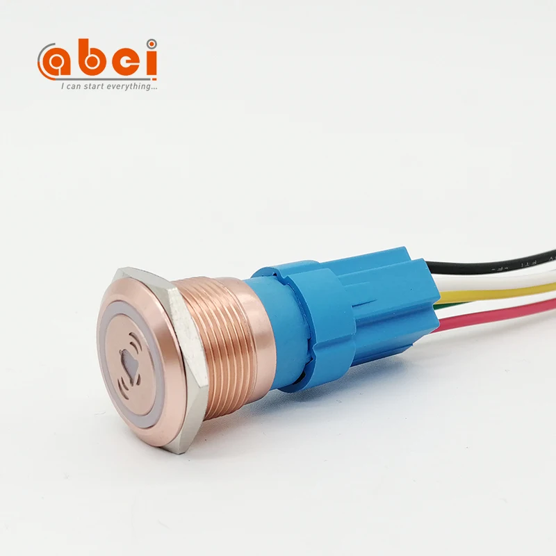 Logo Symbol Momentary Metal Illuminated led Customized metal switch 12V 24V hotel doorbell push button