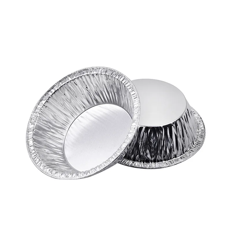 207 Eco-Friendly Disposable Oven Use Mini Round Aluminium Foil Bakery Egg Tart Tray