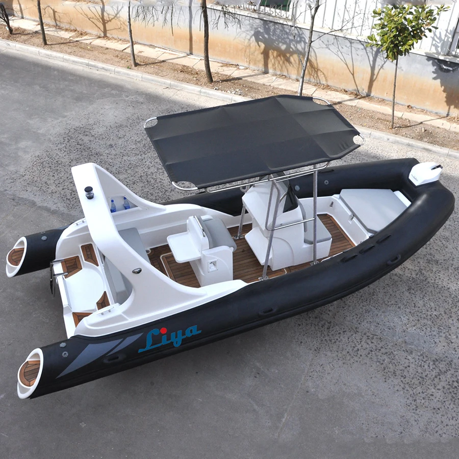 Liya PVC rigid boat 5.8m sport yachts fiberglass leisure rib boat with out engine